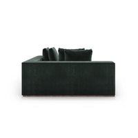 Additional view of Brunna Corner Chaise in deep forest green and warm ivory beige.