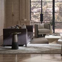 Alternate view of Formal 87" Sofa, featuring textured weave finish, fabric, upholstery textile, and fixed track arms.