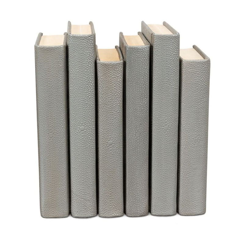 Alternate view of Shagreen Books Set Of 12 in gray and cream.