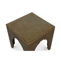 Croco Embossed Leather Stool