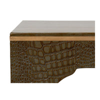 Croco Embossed Leather Stool