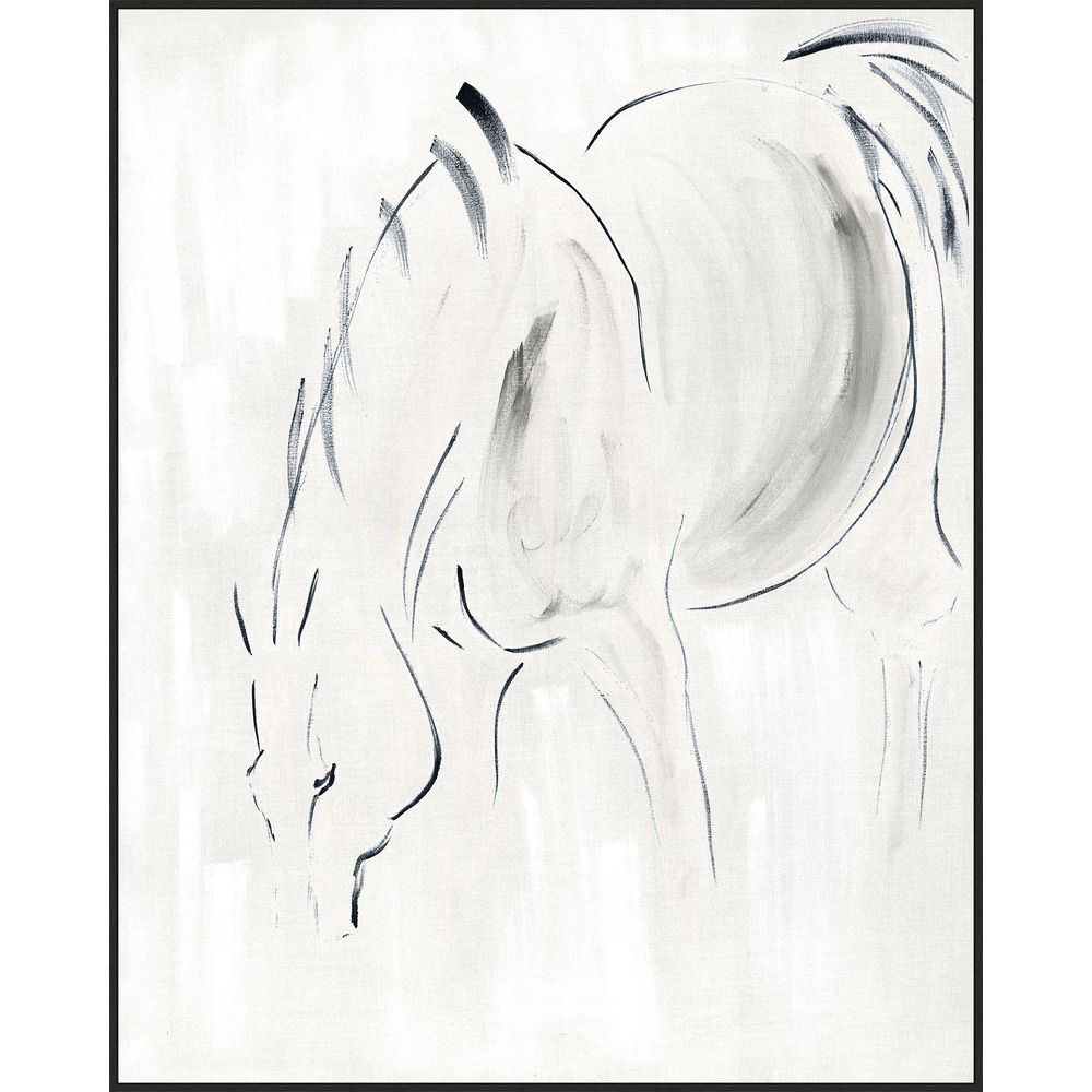 Hold Your Horses 1, shown in off-white and black with canvas, paper, and framed wall art.