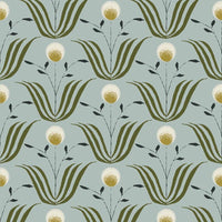 Spring Bloom Wallpaper-Mitchell Black-MITCHB-WC409-AB-PM-10-Wall DecorPatterns Ash Blue-Premium Matte Paper-1-France and Son