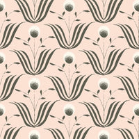 Spring Bloom Wallpaper-Mitchell Black-MITCHB-WC409-BI-PM-10-Wall DecorPatterns Blush Ivory-Premium Matte Paper-3-France and Son
