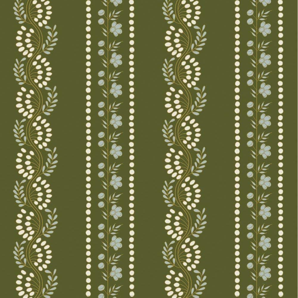 Botanic Stripe Wallpaper-Mitchell Black-MITCHB-WC412-OL-PM-10-Wall DecorPatterns Olive-Premium Matte Paper-8-France and Son
