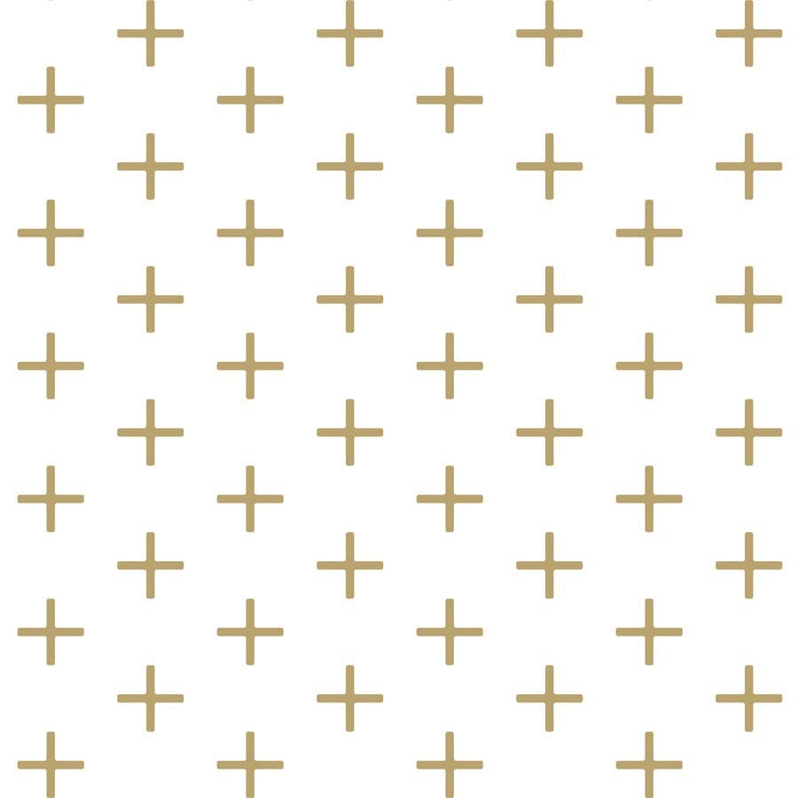 Addition Wallpaper, shown in white and olive gold with paper and continuous wall covering.