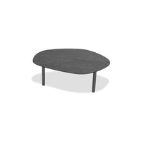 Arzo Small Coffee Table Industrial Grey Ceramic Top, shown in charcoal grey and dark grey with ceramic and metal.