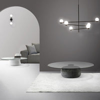 Alternate view of Skip Coffee Table Clear Glass White Marble in white and clear.