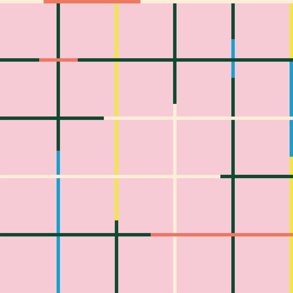 Grid Wallpaper-Mitchell Black-MITCHB-WCPK105-PK-PM-10-Wall PaperPatterns Pink-Premium Matte Paper-5-France and Son