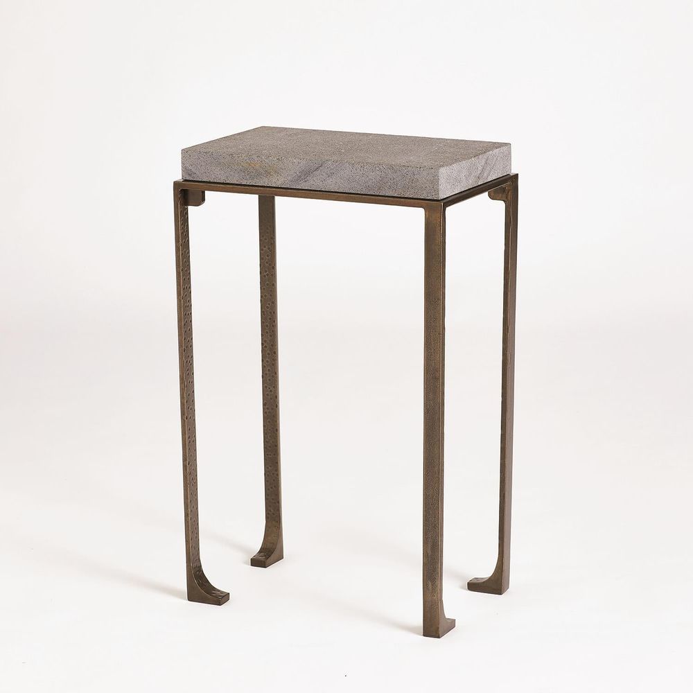 Zen Side Table w/Flamed Granite-Bronze-Lg