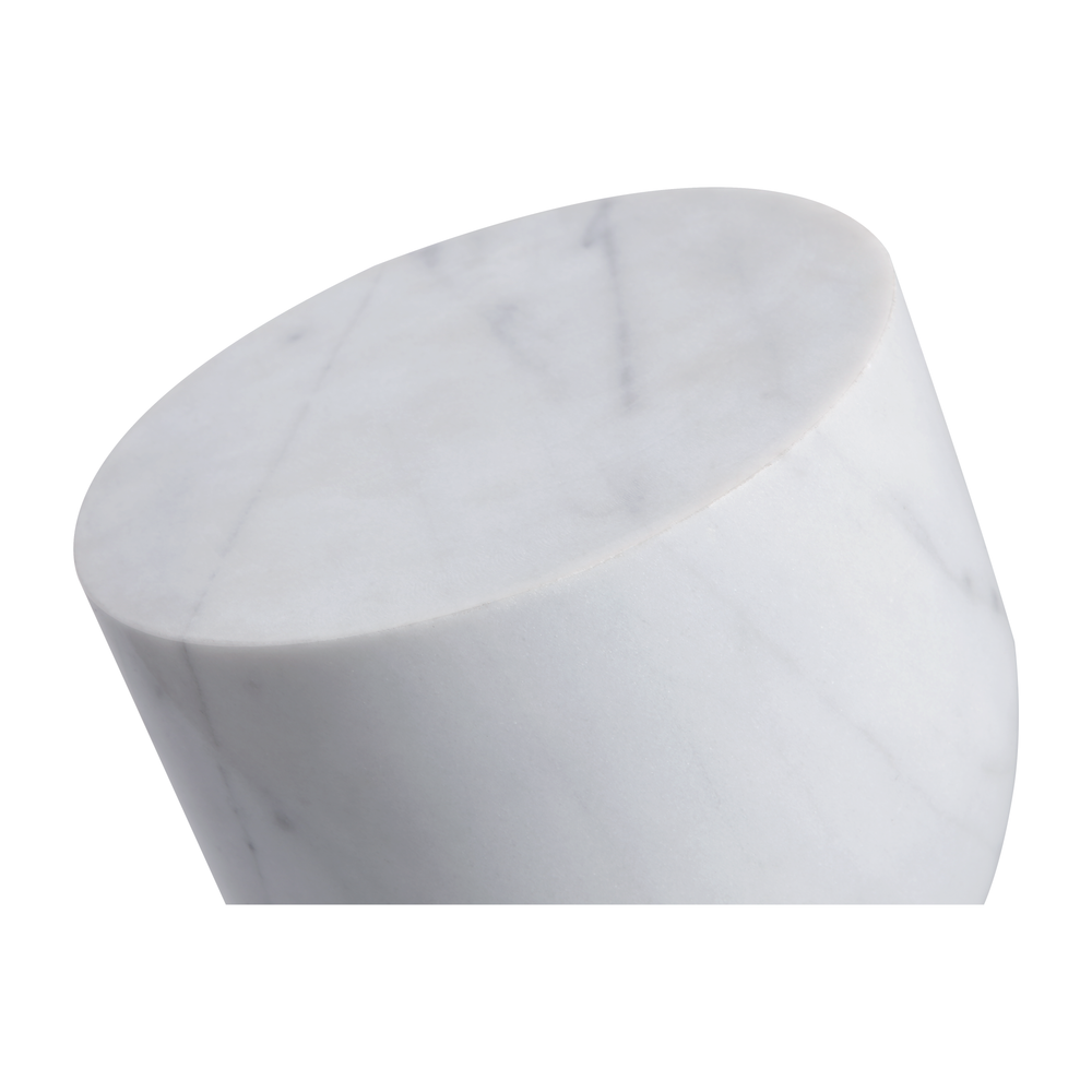 Apothecary Tall End Table White Marble