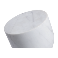 Apothecary Tall End Table White Marble