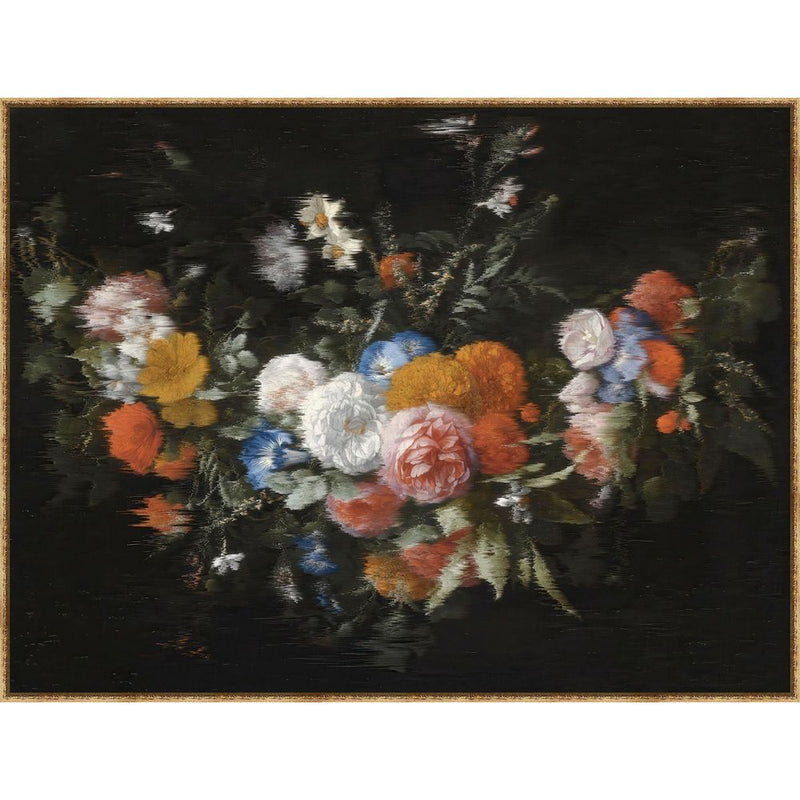 A New Take, shown in black and white with canvas, wood frame, and ornate gold frame for wall hanging.