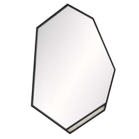 Additional view of Breeze Mirror in black and clear/silver, featuring natural wood accent and wall-mounted mirror.