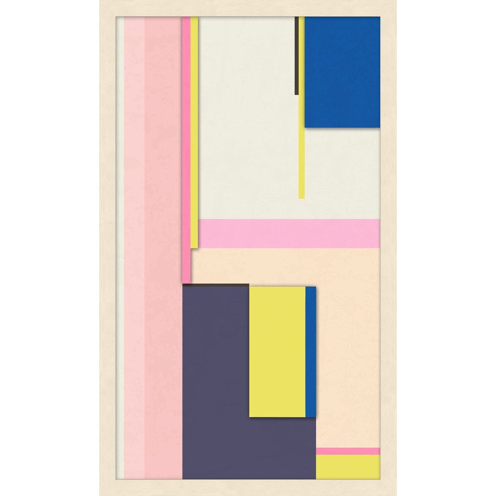 Easy Come Easy Go 4, shown in soft pink and navy with paper or canvas print, wood frame, and ready-to-hang framed wall art.