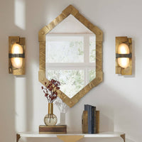 Alternate view of Diego Mirror, featuring matte metallic finish, metal, mirror glass, and wall-mounted mirror.