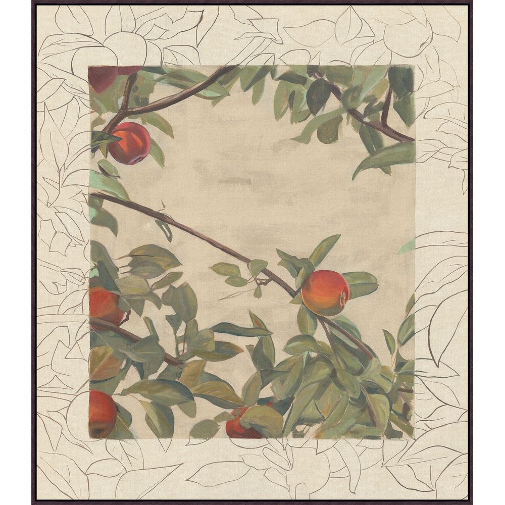 Apple Tree, shown in cream and sage green with canvas, wood, and framed wall-hanging format.