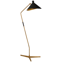Alternate view of Mayya Large Offset Floor Lamp, featuring matte painted finish, metal, and offset angled arm.