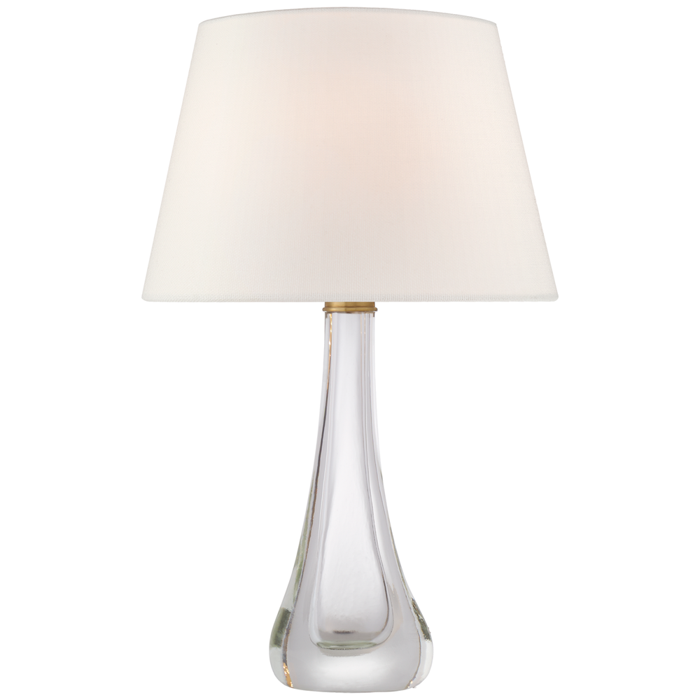 Additional view of Chrusty Large Table Lamp in white and amber, featuring glossy finish and a tapered drum shade.