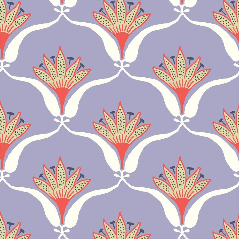 Wallflower Wallpaper-Mitchell Black-MITCHB-WCJT6-LI-PM-10-Wall DecorPatterns Lilac-Premium Matte Paper-9-France and Son