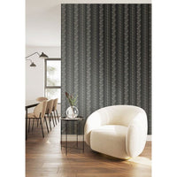 Botanic Stripe Wallpaper-Mitchell Black-MITCHB-WC412-AB-PM-10-Wall DecorPatterns Ash Blue-Premium Matte Paper-5-France and Son