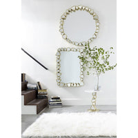 Alternate view of Ashen Mirror, featuring metal, mirrored glass, and wall-mounted mirror.