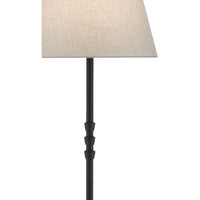 Alternate view of Lohn Black Floor Lamp, featuring metal, fabric, and floor-standing vertical stem.
