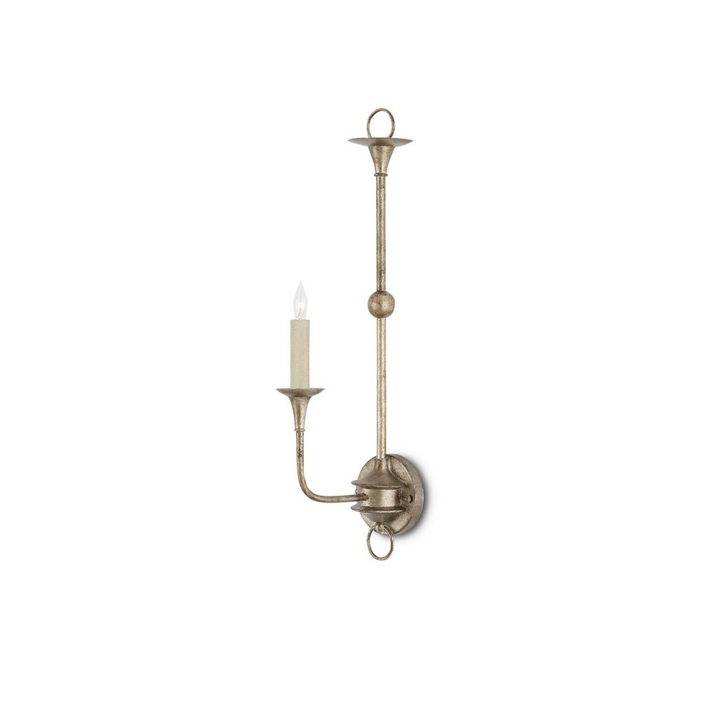 Nottaway Bronze Single-Light Wall Sconce, shown in antique silver and pewter gray with wrought iron and metal.