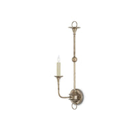 Nottaway Bronze Single-Light Wall Sconce, shown in antique silver and pewter gray with wrought iron and metal.