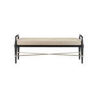 Additional view of Perrin Black Bench, Finn Natural in ebony black and natural beige.