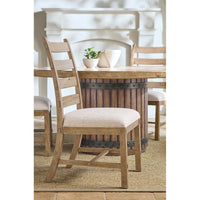 Additional view of Vineyard Row Ladderback Side Chair, featuring matte finish, wood, fabric, and armless side chair.