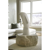Additional view of Ether Head Sculpture in white and off-white, featuring matte finish and a freestanding pedestal base.