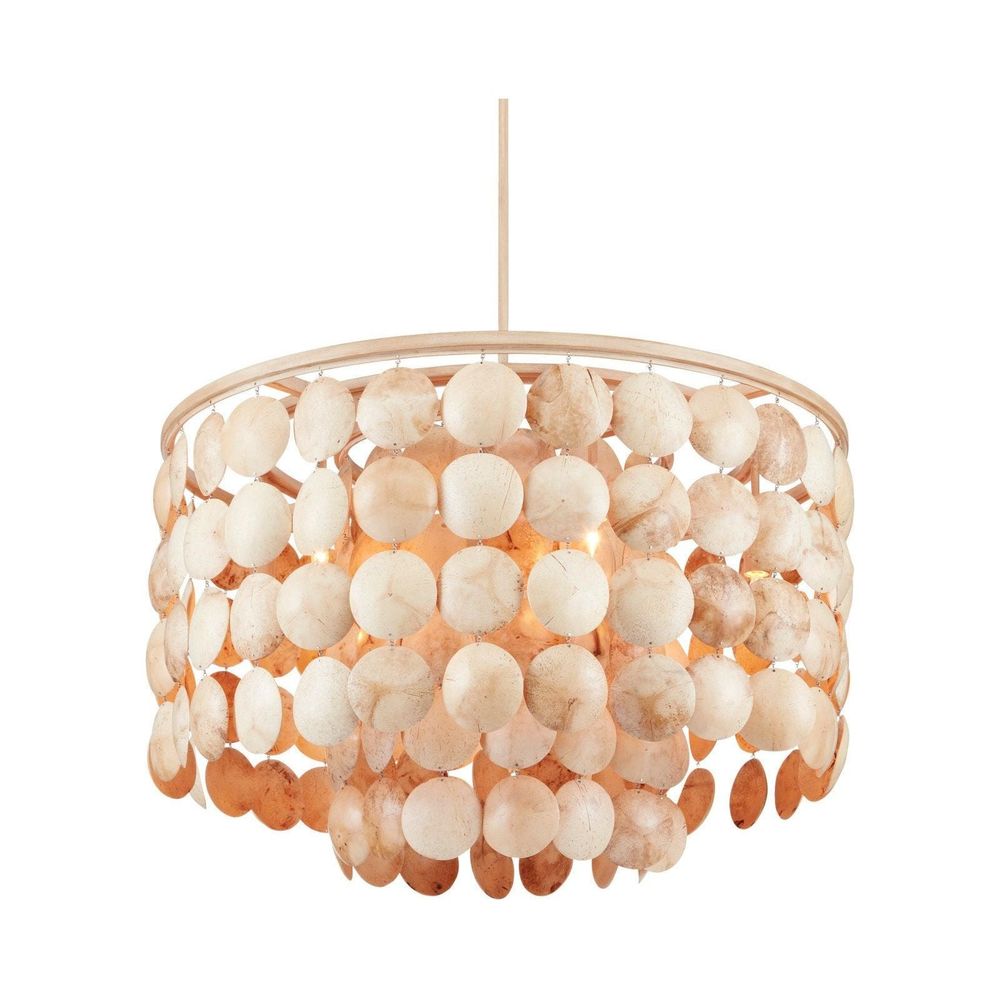 Additional view of Buko Coco Cream Chandelier in cream and ivory.