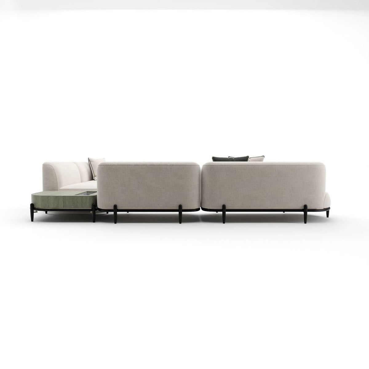 Additional view of Madera L Sectional 272.25 in ivory and off-white.