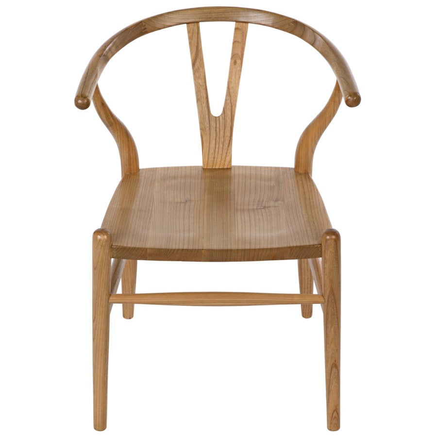 Alternate view of Zola Chair, Natural, featuring solid wood, mindi wood, and fixed continuous arms.
