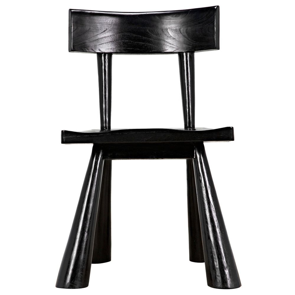Gilbert Chair, shown in black with wood and armless.