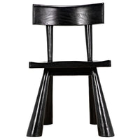 Gilbert Chair, shown in black with wood and armless.