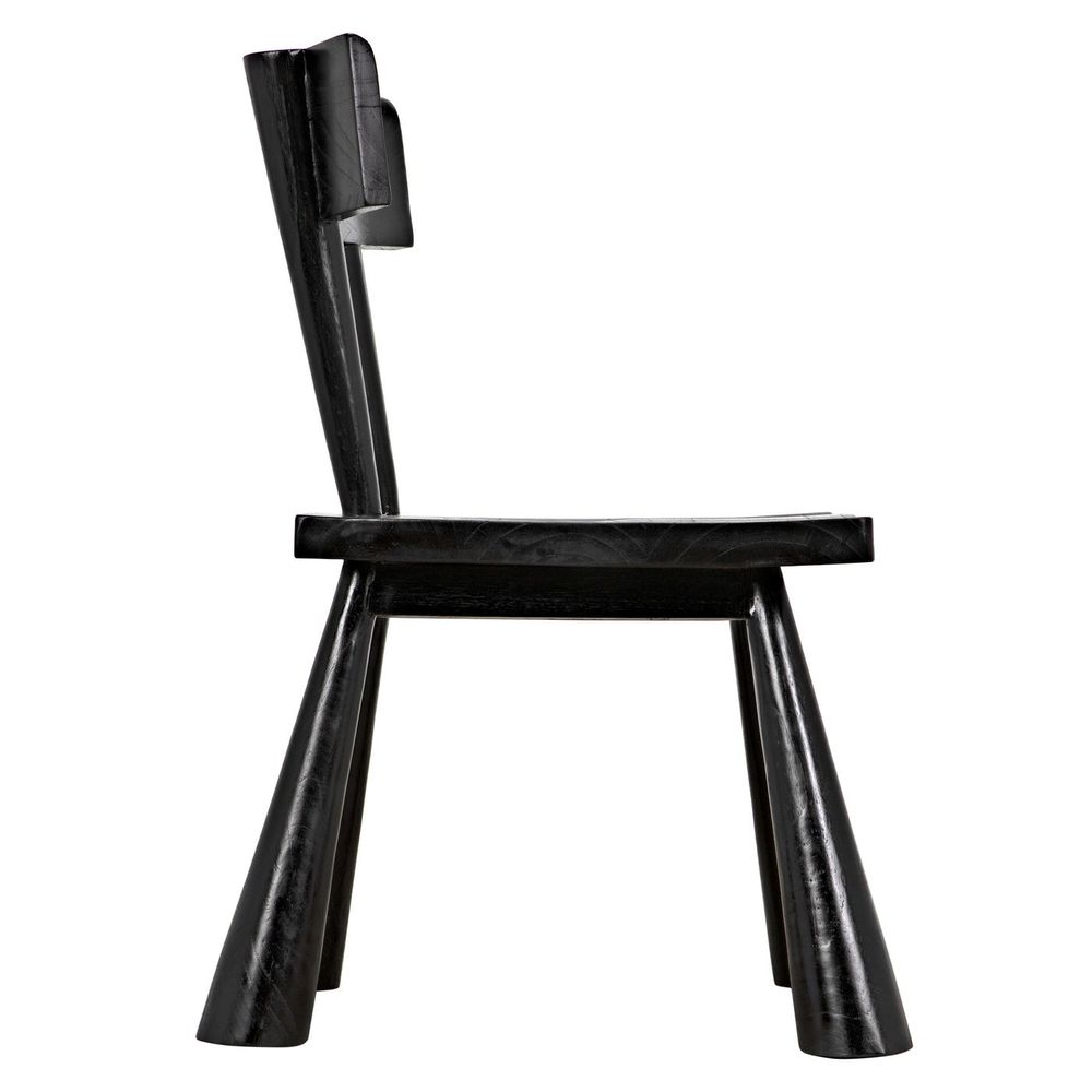 Additional view of Gilbert Chair in black and charcoal, featuring ebonized finish and armless.