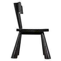 Additional view of Gilbert Chair in black and charcoal, featuring ebonized finish and armless.