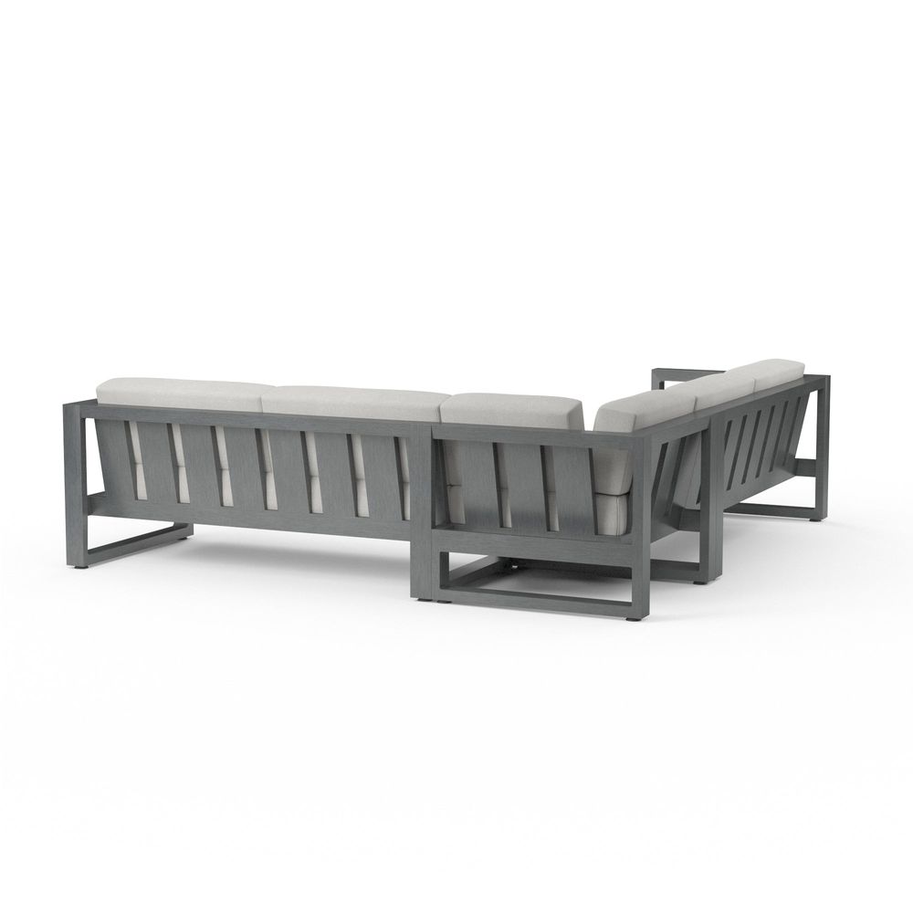 Alternate view of Redondo Sectional in Cast Silver, No Welt in silver grey and light grey with l-shaped.