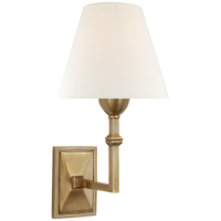 Jally Wall Sconce-Visual Comfort-VISUAL-AH 2305HAB-L-Wall LightingHand-Rubbed Antique Brass-Linen-5-France and Son