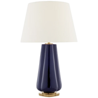 Additional view of Pivana Table Lamp in red and navy blue, featuring high-gloss glaze finish and a table lamp base.
