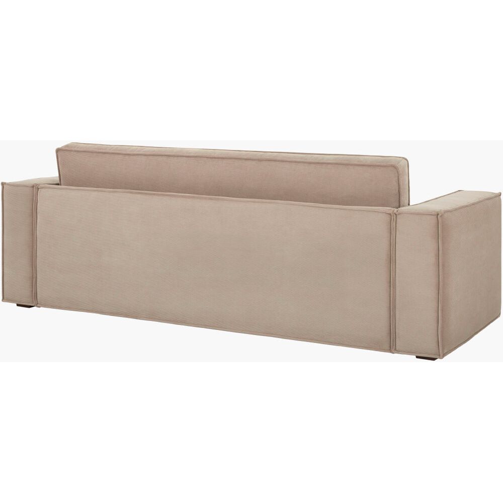 Additional view of Aira Sofa in beige and taupe, featuring textured woven upholstery and fixed wide track arms.
