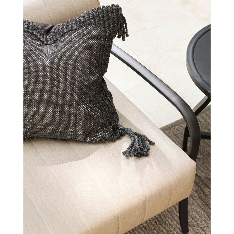 Alternate view of Antibes Loveseat, featuring matte powder-coated, fabric, metal, and fixed continuous arms.
