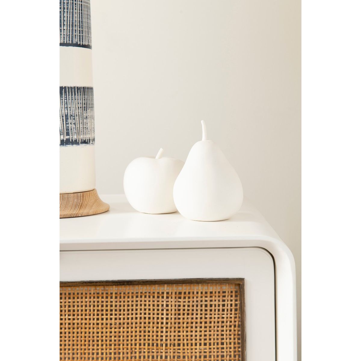 Apple & Pear Set of 2 Porcelains, Blanc de Chine