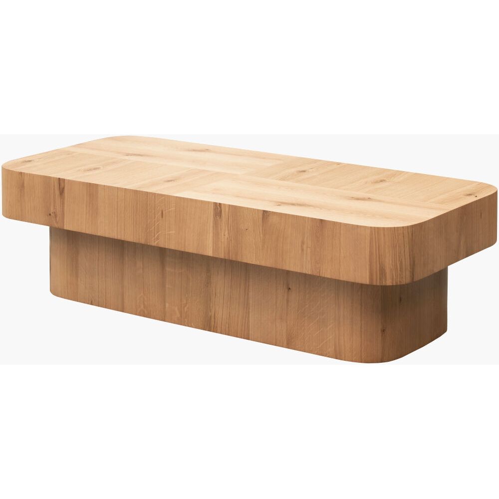 Alternate view of Arquette Coffee Table, featuring smooth sanded finish, solid wood, oak, and low coffee-table height.