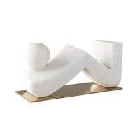 Additional view of Deveraux Sculpture in off-white and cream.