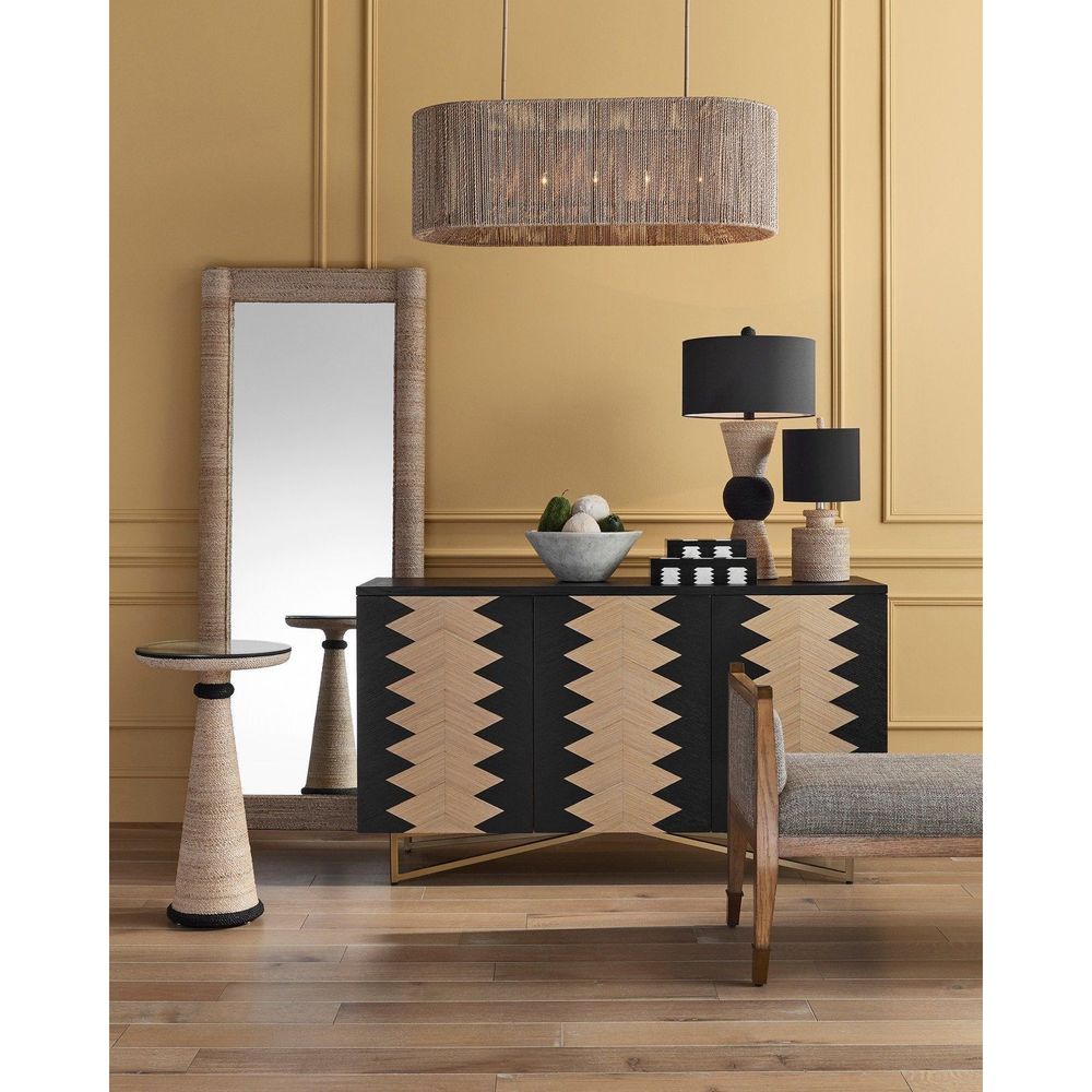 Alternate view of Vilmar Rope Floor Mirror, featuring natural fiber rope, jute, and full-length floor mirror.