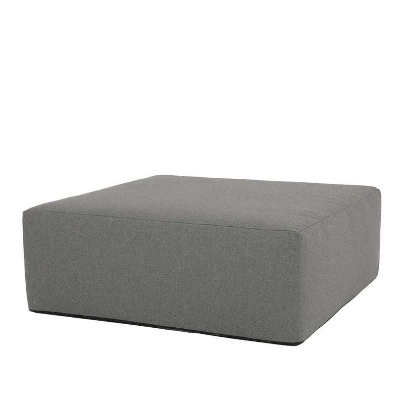 48" Square Coffee Table/Ottoman in Heritage Granite, shown in gray and granite gray with woven fabric and upholstery textile.