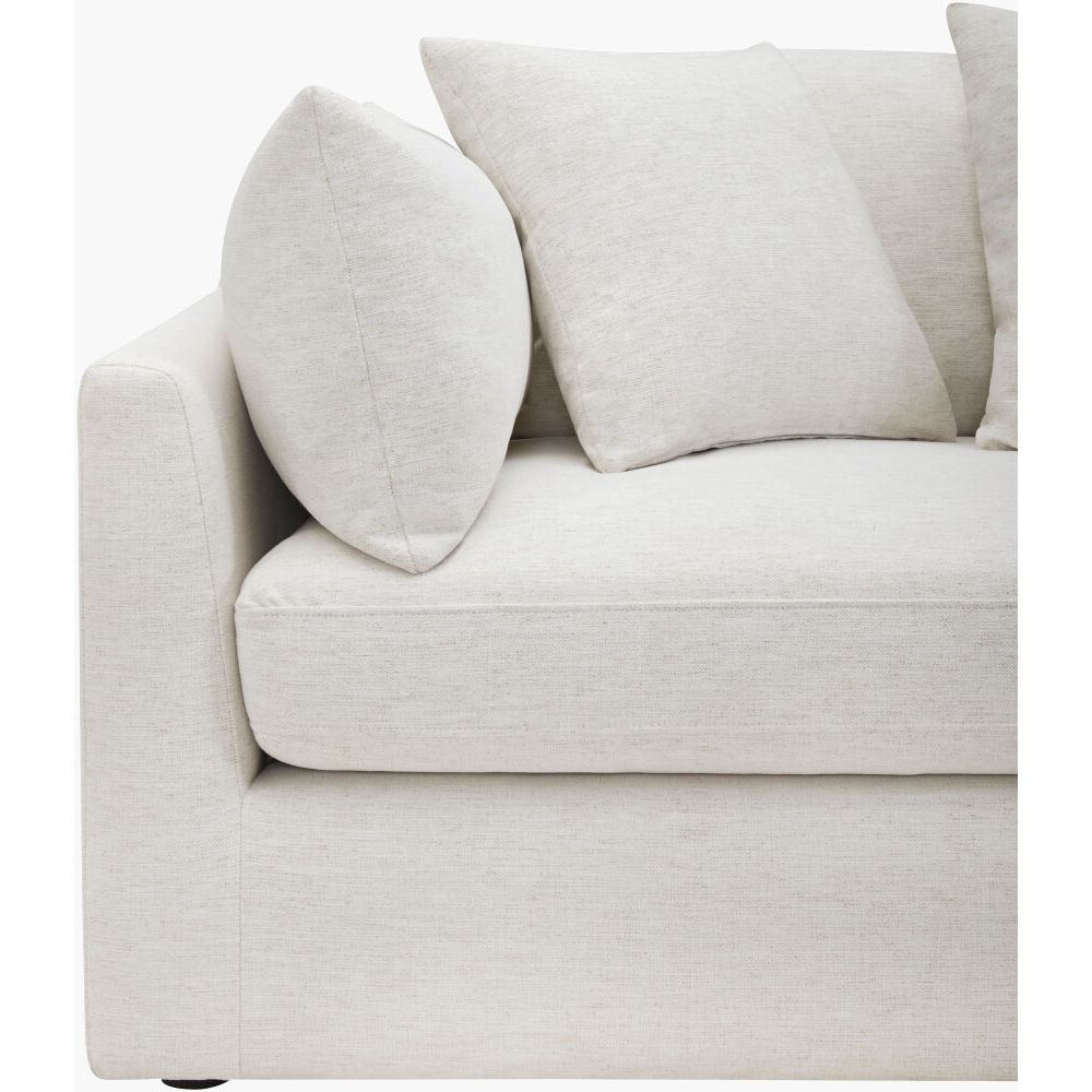 Additional view of Capitola Sofa in ivory and oatmeal beige, featuring matte finish and fixed low arms.